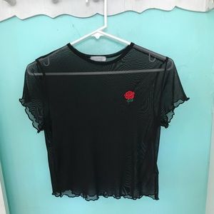Black see through blouse